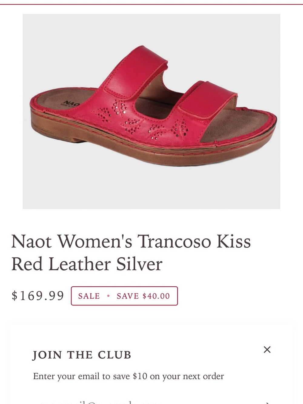 NAOT Red Sandals Size 40 (9)